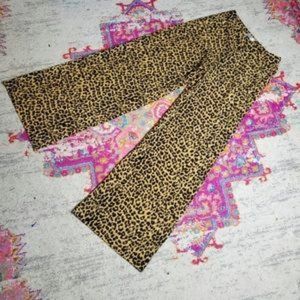 High Waist Wide Leg Cheetah Print Pant